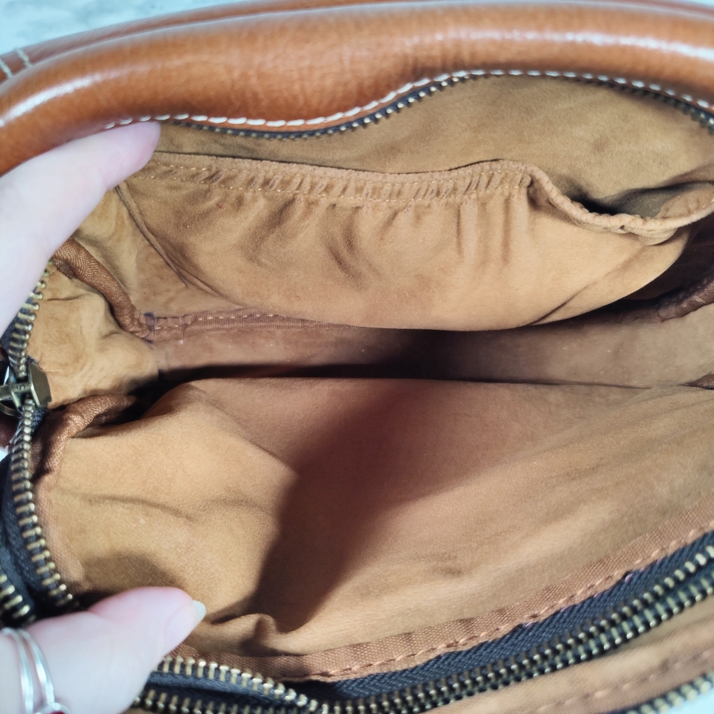 Patricia Nash Brown Leather Multi Pocket Crossbody Purse - Picture 6 of 16